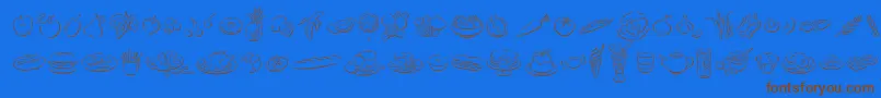 DfDelectablesLetPlain.1.0 Font – Brown Fonts on Blue Background