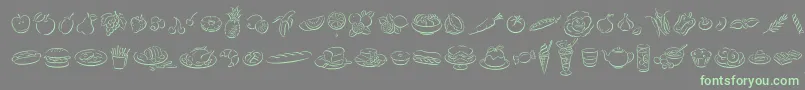 DfDelectablesLetPlain.1.0 Font – Green Fonts on Gray Background