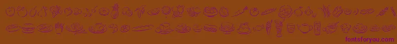 DfDelectablesLetPlain.1.0 Font – Purple Fonts on Brown Background