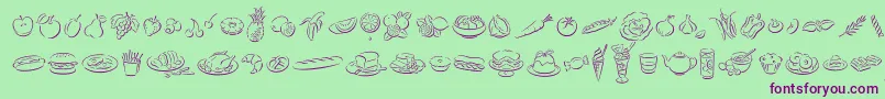 DfDelectablesLetPlain.1.0 Font – Purple Fonts on Green Background