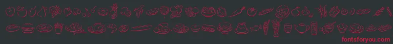 DfDelectablesLetPlain.1.0 Font – Red Fonts on Black Background
