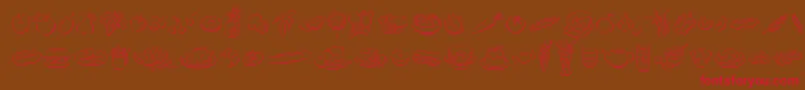 DfDelectablesLetPlain.1.0 Font – Red Fonts on Brown Background