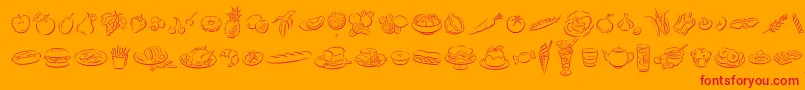 DfDelectablesLetPlain.1.0 Font – Red Fonts on Orange Background