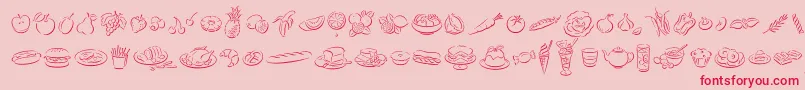 DfDelectablesLetPlain.1.0-Schriftart – Rote Schriften auf rosa Hintergrund