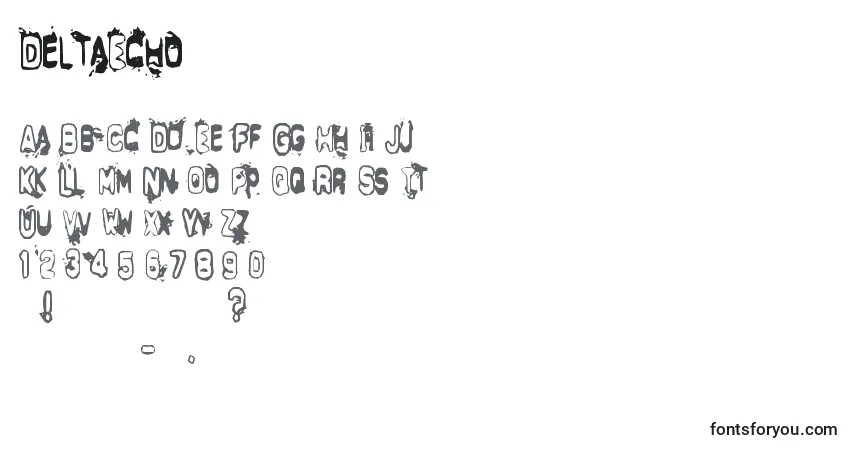 Schriftart DeltaEcho – Alphabet, Zahlen, spezielle Symbole