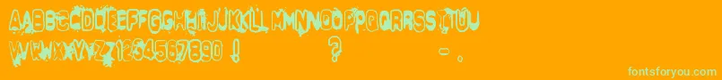 DeltaEcho Font – Green Fonts on Orange Background
