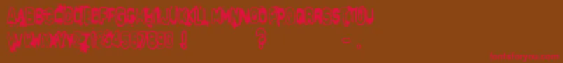DeltaEcho-Schriftart – Rote Schriften auf braunem Hintergrund