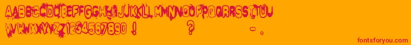 DeltaEcho Font – Red Fonts on Orange Background