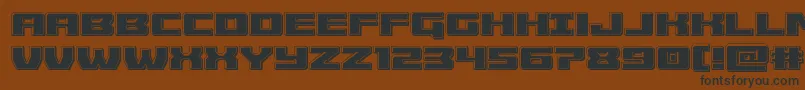 Czcionka Cruiserfortressbevel – czarne czcionki na brązowym tle