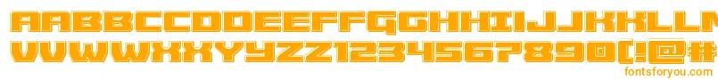 Cruiserfortressbevel-Schriftart – Orangefarbene Schriften auf weißem Hintergrund