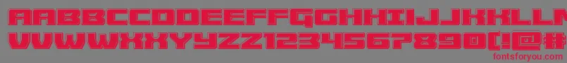 Weitere Informationen zur Cruiserfortressbevel-Schriftart Cruiserfortressbevel-Schriftart – Rote Schriften auf grauem Hintergrund