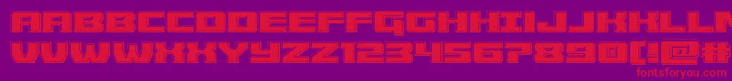 More about Cruiserfortressbevel Font Cruiserfortressbevel Font – Red Fonts on Purple Background