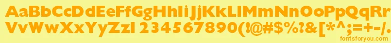 Fonte Gimletblackssk – fontes laranjas em um fundo amarelo