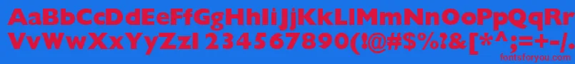 Czcionka Gimletblackssk – czerwone czcionki na niebieskim tle