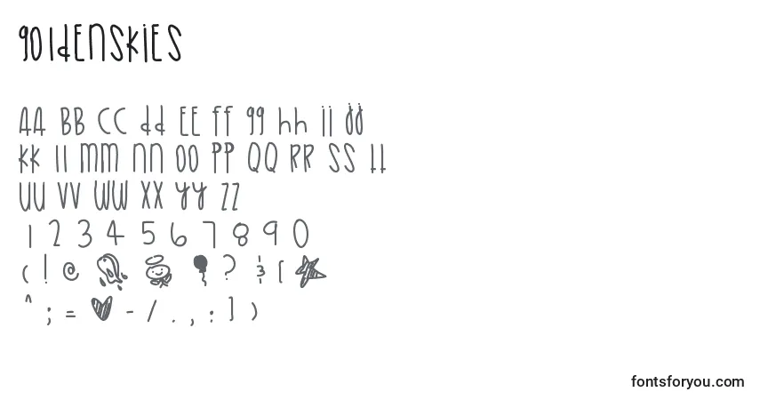Шрифт Goldenskies – алфавит, цифры, специальные символы