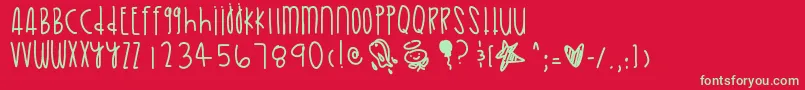 Goldenskies Font – Green Fonts on Red Background