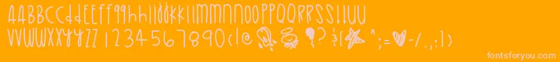 Goldenskies Font – Pink Fonts on Orange Background