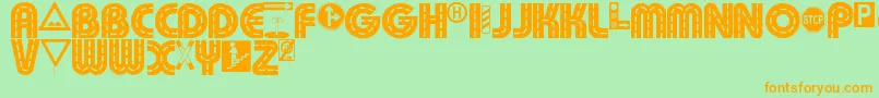 SchilderwaldAlt Font – Orange Fonts on Green Background