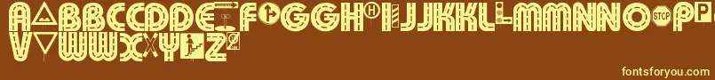 SchilderwaldAlt Font – Yellow Fonts on Brown Background