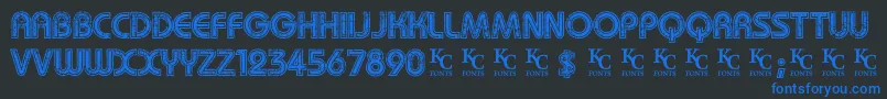 Mygirlisretrodemo Font – Blue Fonts on Black Background