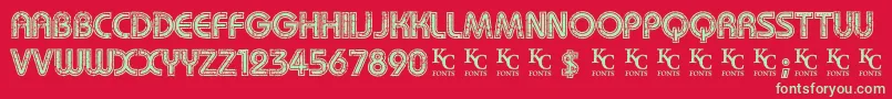 Mygirlisretrodemo Font – Green Fonts on Red Background