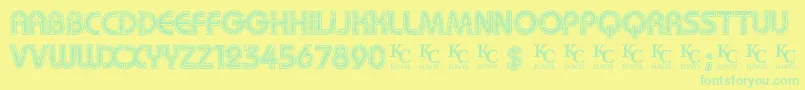 Mygirlisretrodemo Font – Green Fonts on Yellow Background