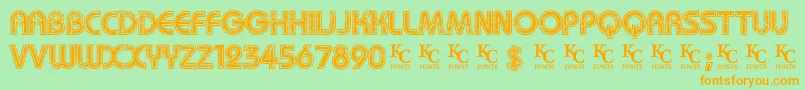 Mygirlisretrodemo Font – Orange Fonts on Green Background