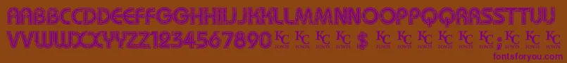 Mygirlisretrodemo Font – Purple Fonts on Brown Background