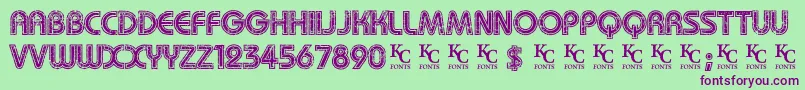 Mygirlisretrodemo Font – Purple Fonts on Green Background