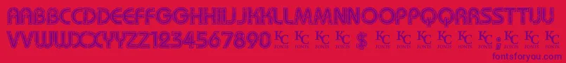 Mygirlisretrodemo Font – Purple Fonts on Red Background