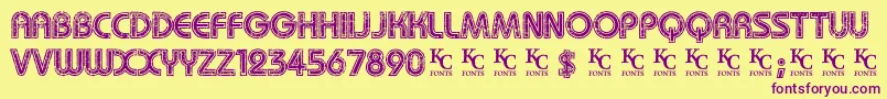 Mygirlisretrodemo Font – Purple Fonts on Yellow Background