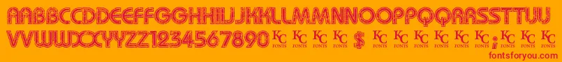 Mygirlisretrodemo Font – Red Fonts on Orange Background
