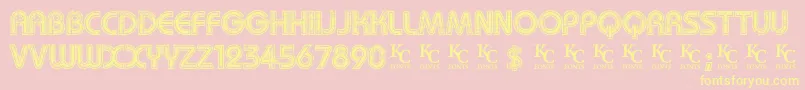 Mygirlisretrodemo Font – Yellow Fonts on Pink Background