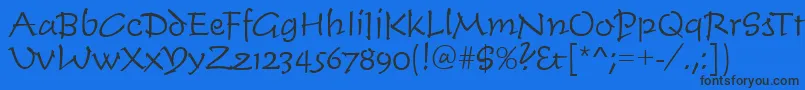 TiogascriptLightRegular Font – Black Fonts on Blue Background