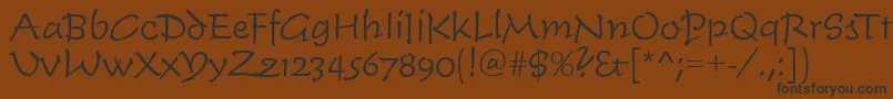 TiogascriptLightRegular Font – Black Fonts on Brown Background