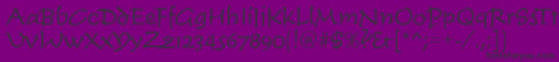 TiogascriptLightRegular-fontti – mustat fontit violetilla taustalla