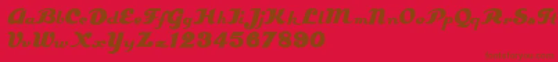 Estenotype Font – Brown Fonts on Red Background