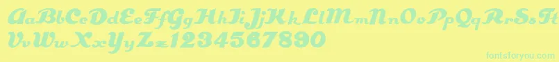 Estenotype Font – Green Fonts on Yellow Background