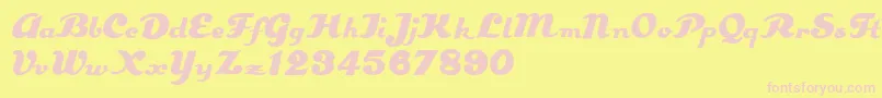 Estenotype Font – Pink Fonts on Yellow Background