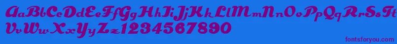 Estenotype Font – Purple Fonts on Blue Background