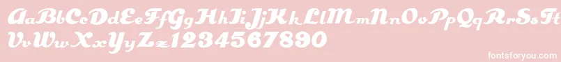 Estenotype Font – White Fonts on Pink Background