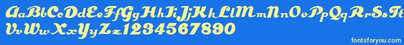Estenotype Font – Yellow Fonts on Blue Background