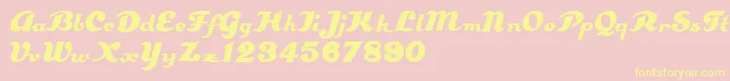 Estenotype Font – Yellow Fonts on Pink Background
