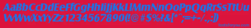 SalzburgserialXboldItalic Font – Blue Fonts on Red Background