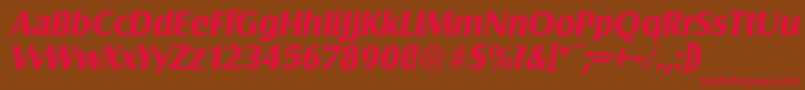 SalzburgserialXboldItalic Font – Red Fonts on Brown Background