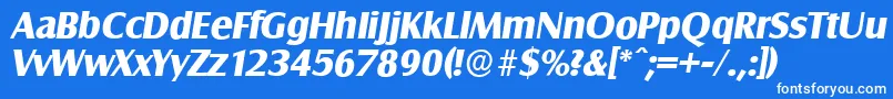 SalzburgserialXboldItalic Font – White Fonts on Blue Background