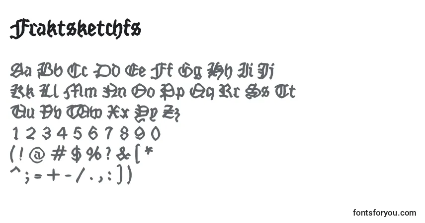 Fuente Fraktsketchfs - alfabeto, números, caracteres especiales