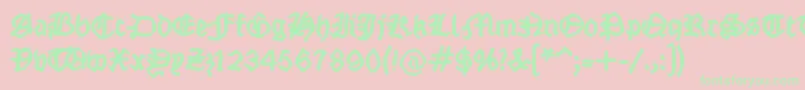 Fraktsketchfs Font – Green Fonts on Pink Background