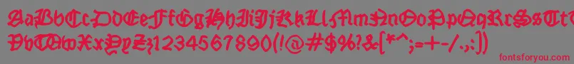 Fraktsketchfs Font – Red Fonts on Gray Background