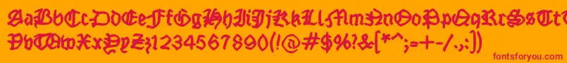 Fraktsketchfs Font – Red Fonts on Orange Background